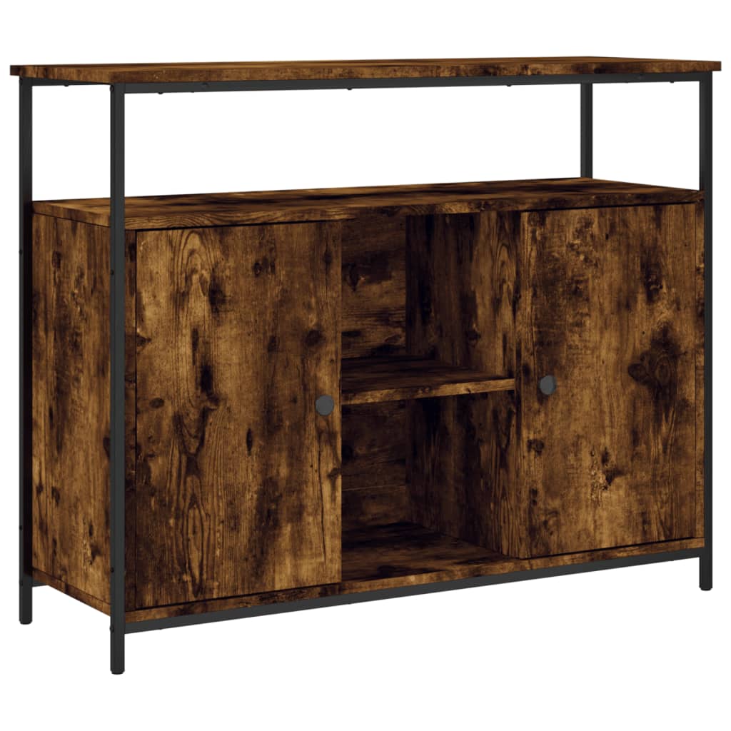 Smoked oak sideboard 100x35x80 cm engineered wood