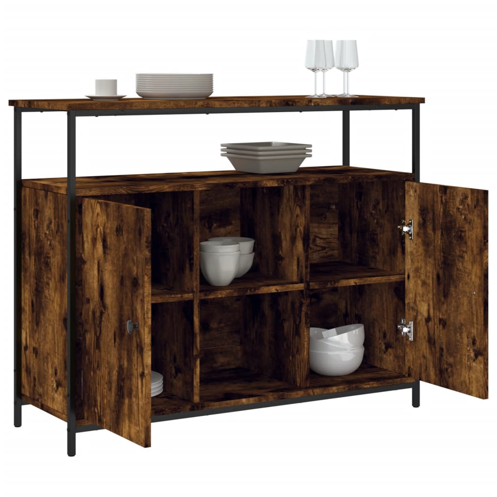 Smoked oak sideboard 100x35x80 cm engineered wood