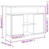 Buffet sonoma gris 100x35x80 cm bois d'ingénierie