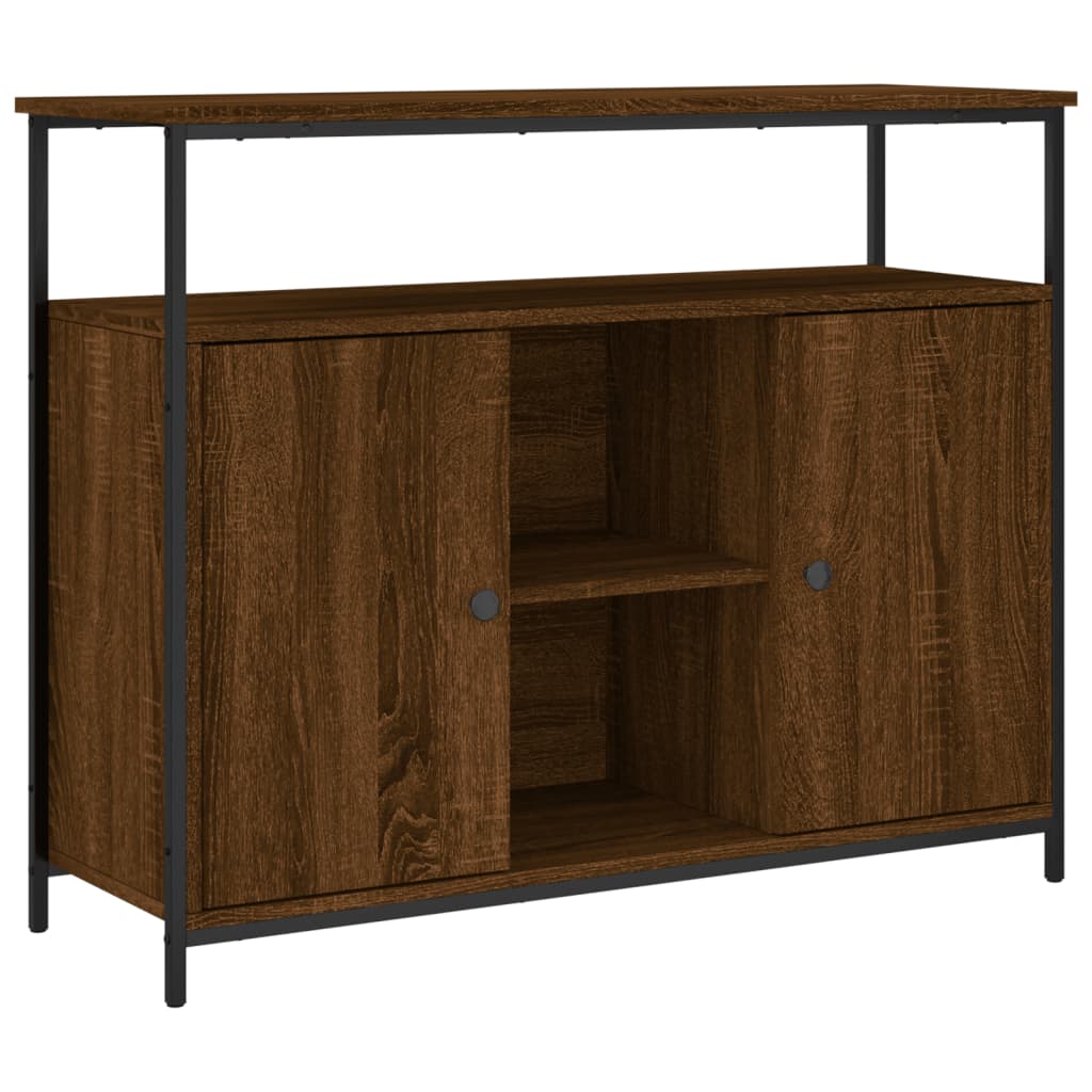 Brown oak sideboard 100x35x80 cm engineered wood