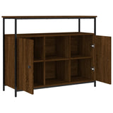 Brown oak sideboard 100x35x80 cm engineered wood