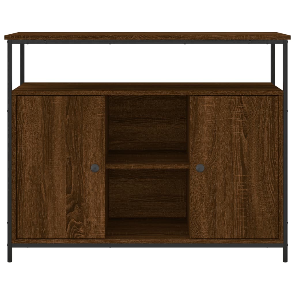 Brown oak sideboard 100x35x80 cm engineered wood