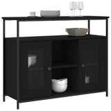 Buffet noir 100x35x80 cm bois d'ingénierie