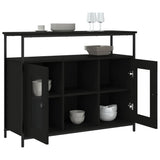 Buffet noir 100x35x80 cm bois d'ingénierie