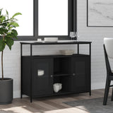 Buffet noir 100x35x80 cm bois d'ingénierie