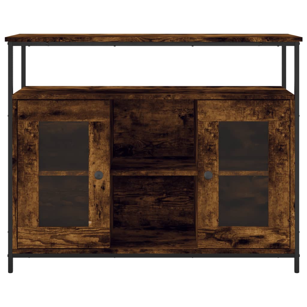 Buffet chêne fumé 100x35x80 cm bois d'ingénierie