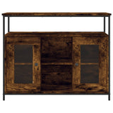 Buffet chêne fumé 100x35x80 cm bois d'ingénierie