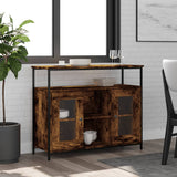 Buffet chêne fumé 100x35x80 cm bois d'ingénierie