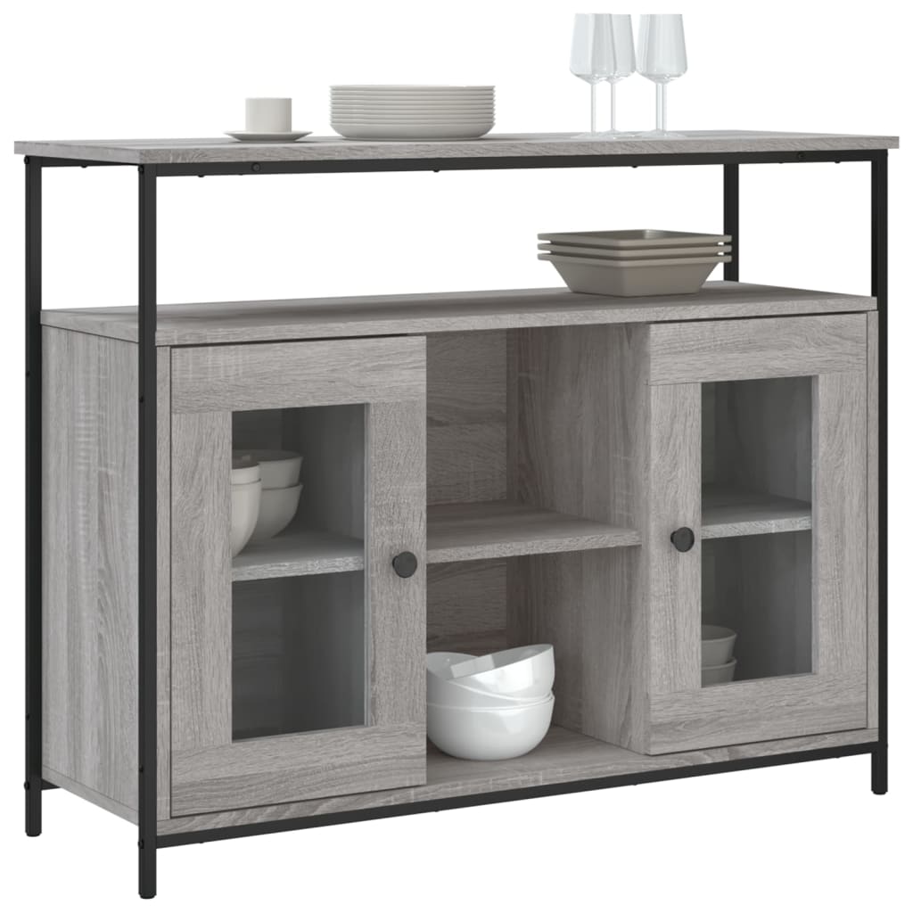 Buffet sonoma gris 100x35x80 cm bois d'ingénierie