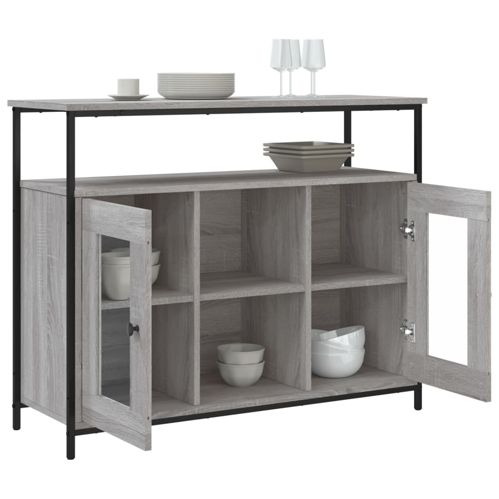 Buffet sonoma gris 100x35x80 cm bois d'ingénierie