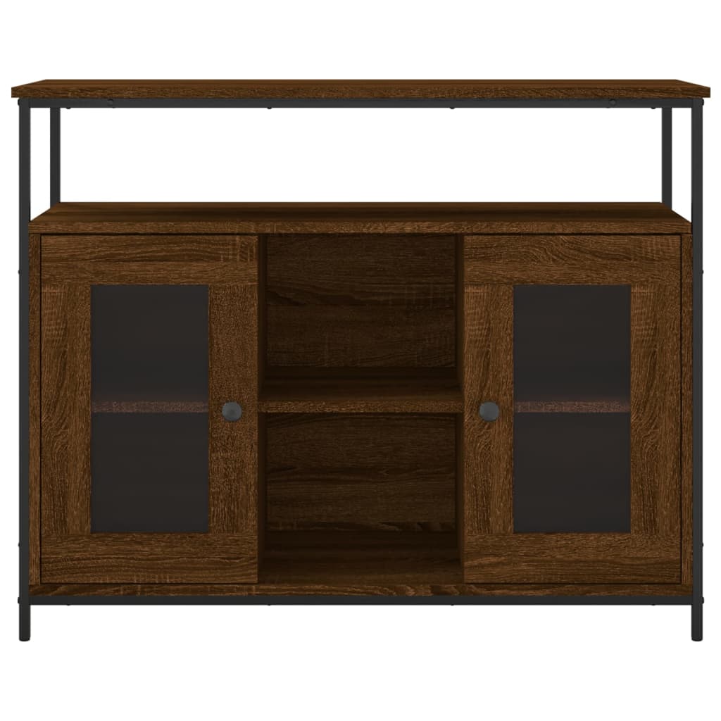 Brown oak sideboard 100x35x80 cm engineered wood