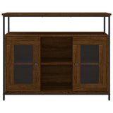 Brown oak sideboard 100x35x80 cm engineered wood