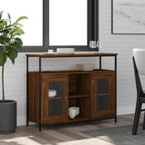 Brown oak sideboard 100x35x80 cm engineered wood