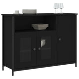 Buffet noir 100x35x75 cm bois d'ingénierie