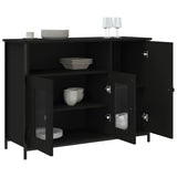 Buffet noir 100x35x75 cm bois d'ingénierie