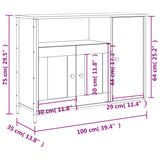 Buffet noir 100x35x75 cm bois d'ingénierie