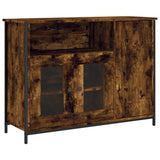 Buffet chêne fumé 100x35x75 cm bois d'ingénierie