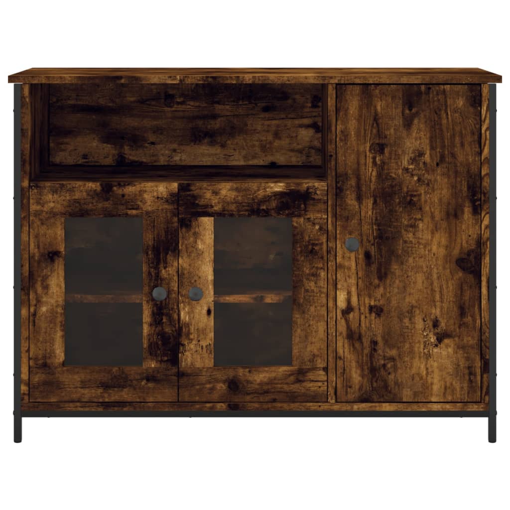 Buffet chêne fumé 100x35x75 cm bois d'ingénierie