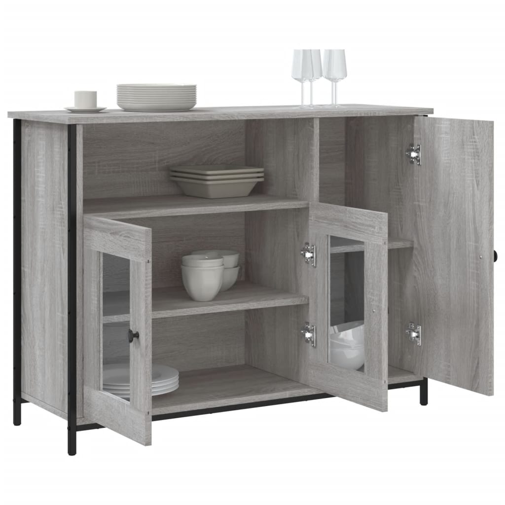 Sonoma gray sideboard 100x35x75 cm engineered wood