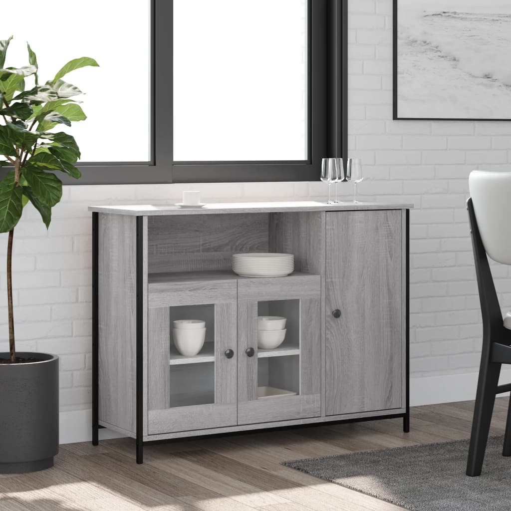 Sonoma gray sideboard 100x35x75 cm engineered wood