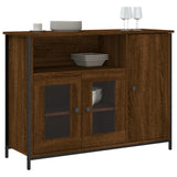 Brown oak sideboard 100x35x75 cm engineered wood