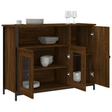 Brown oak sideboard 100x35x75 cm engineered wood