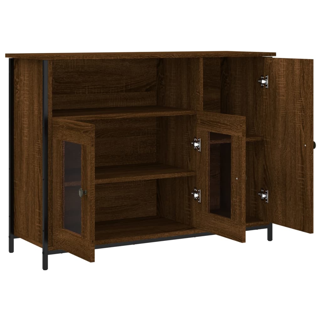 Buffet chêne marron 100x35x75 cm bois d'ingénierie