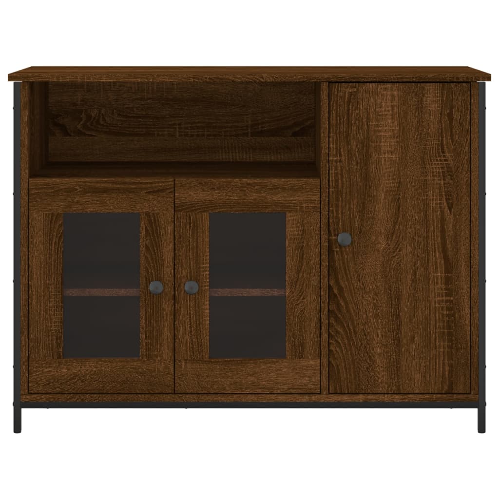 Brown oak sideboard 100x35x75 cm engineered wood