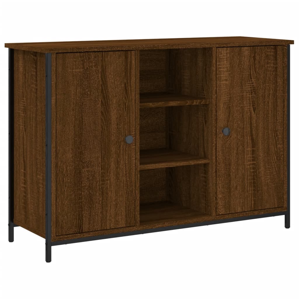 Brown oak sideboard 100x35x70 cm engineered wood