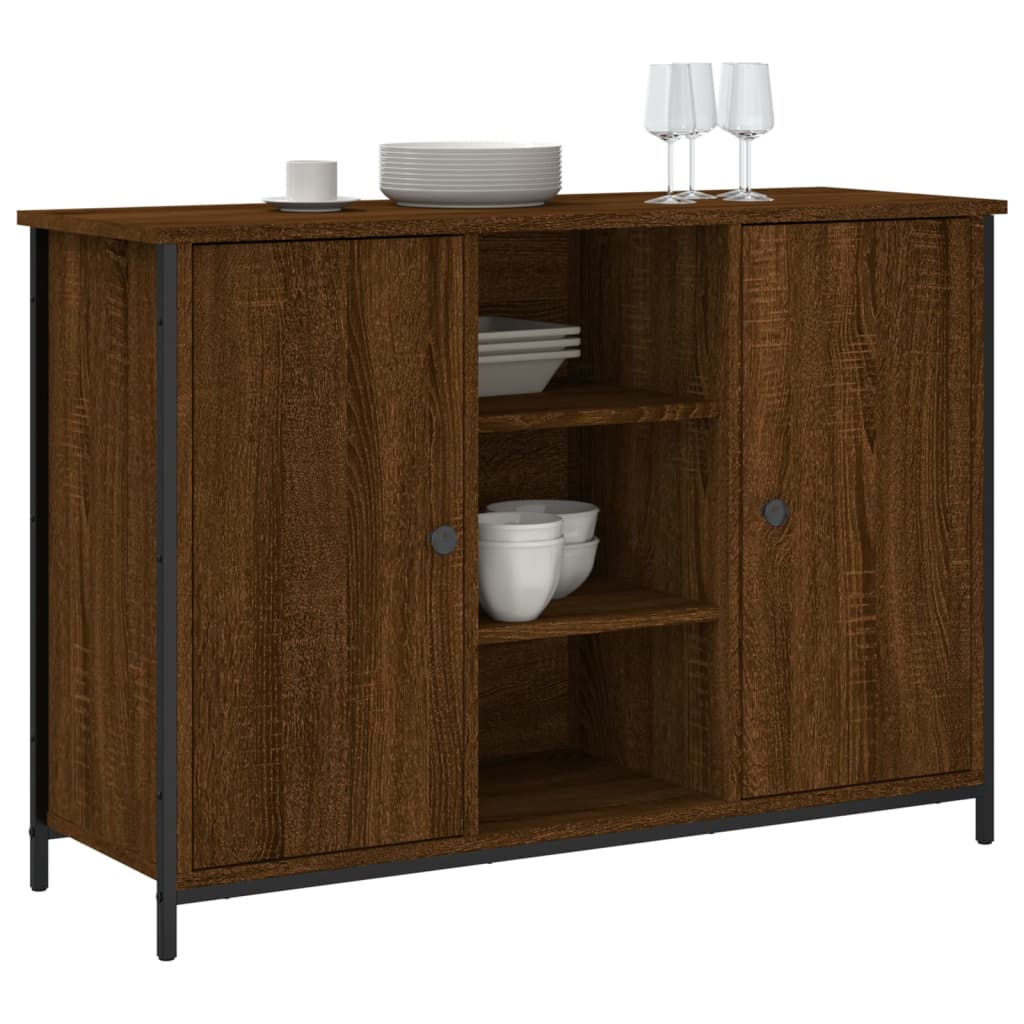 Brown oak sideboard 100x35x70 cm engineered wood