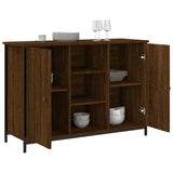 Brown oak sideboard 100x35x70 cm engineered wood