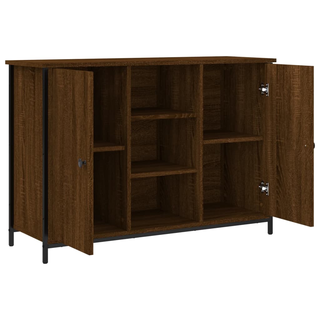 Brown oak sideboard 100x35x70 cm engineered wood