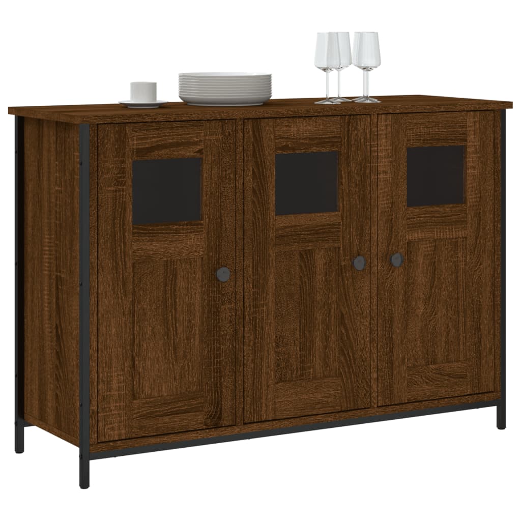 Brown oak sideboard 100x35x70 cm engineered wood