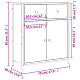 Buffet sonoma gris 70x30x80 cm bois d'ingénierie