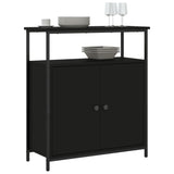 Buffet noir 70x30x80 cm bois d'ingénierie