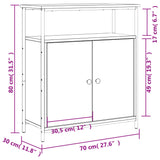 Sonoma oak sideboard 70x30x80 cm engineered wood