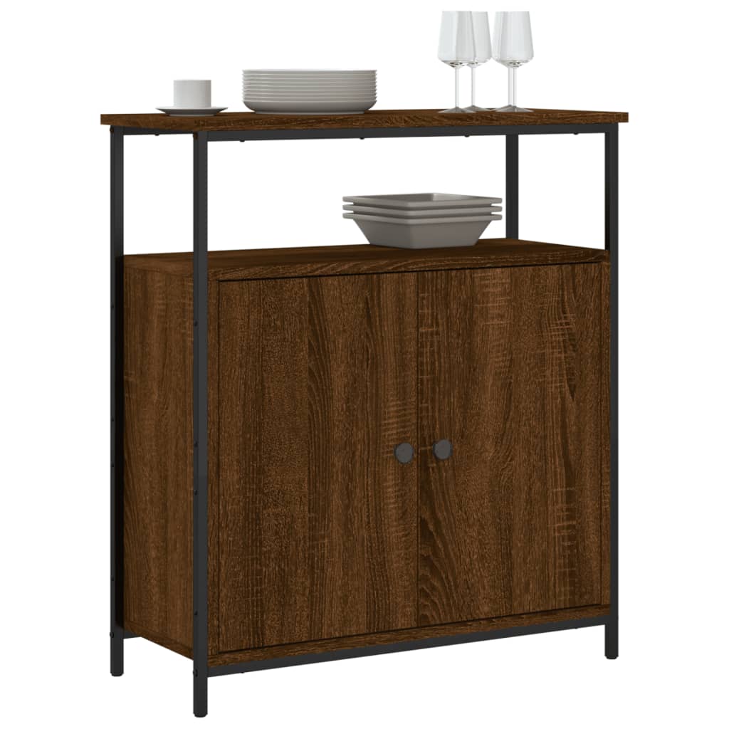 Buffet chêne marron 70x30x80 cm bois d'ingénierie