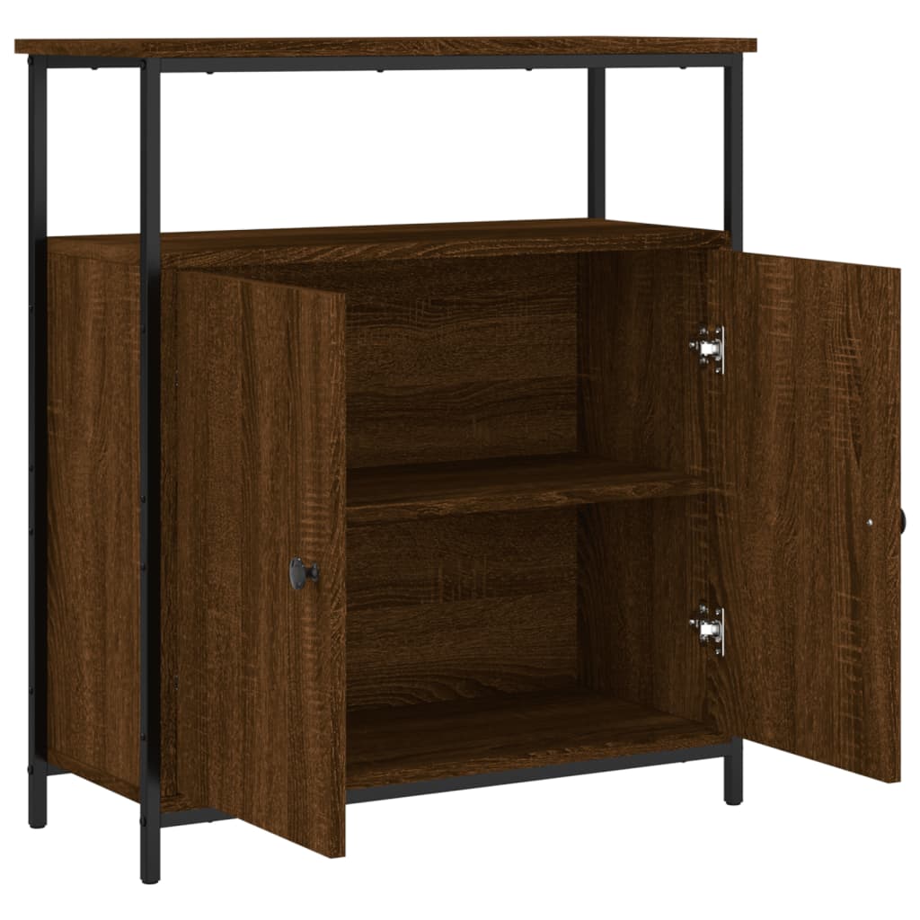 Buffet chêne marron 70x30x80 cm bois d'ingénierie