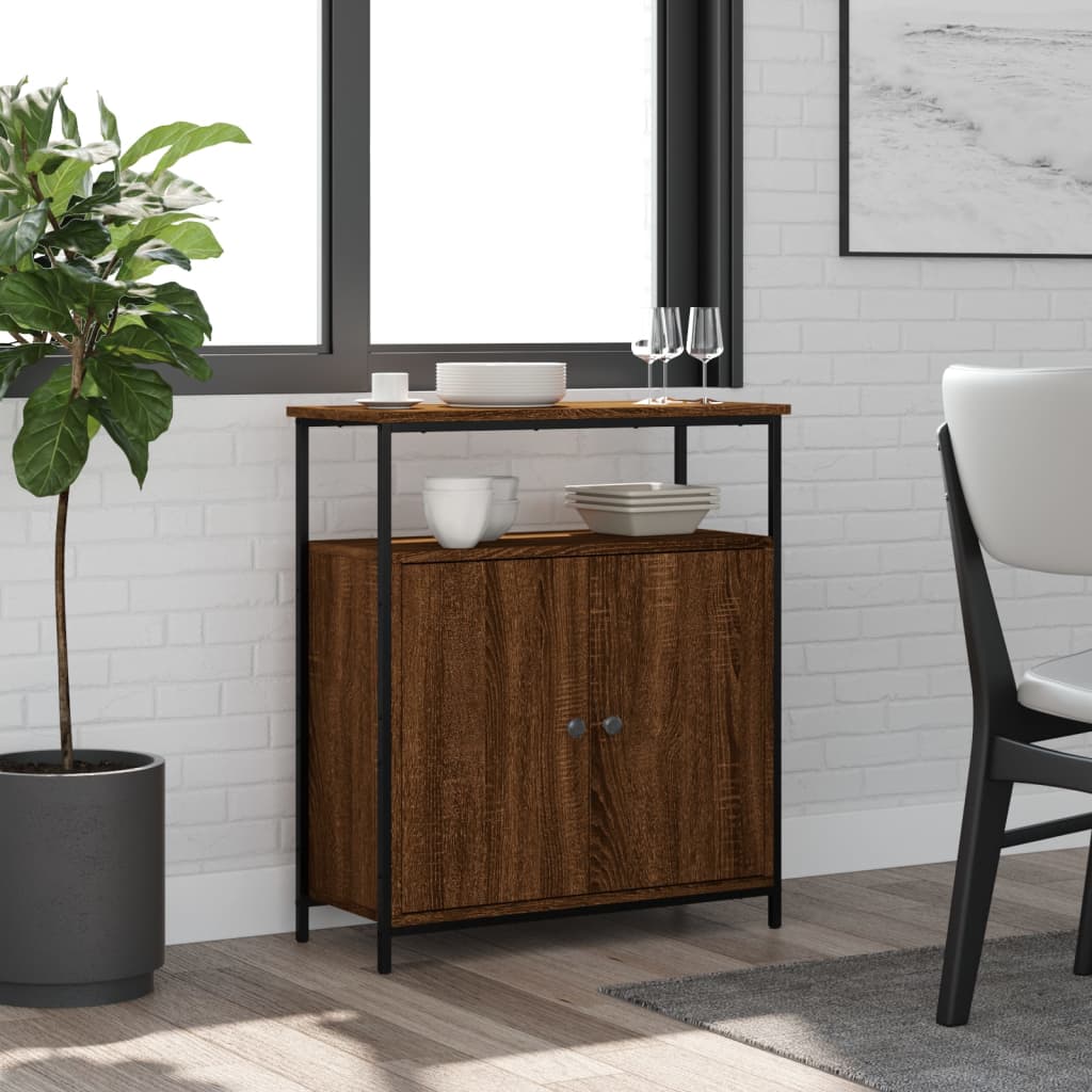 Brown oak sideboard 70x30x80 cm engineered wood