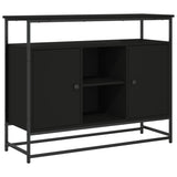 Buffet noir 100x35x80 cm bois d'ingénierie