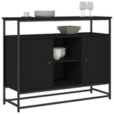 Buffet noir 100x35x80 cm bois d'ingénierie