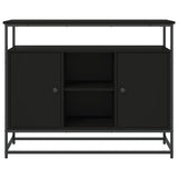 Buffet noir 100x35x80 cm bois d'ingénierie