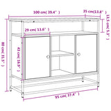 Buffet noir 100x35x80 cm bois d'ingénierie