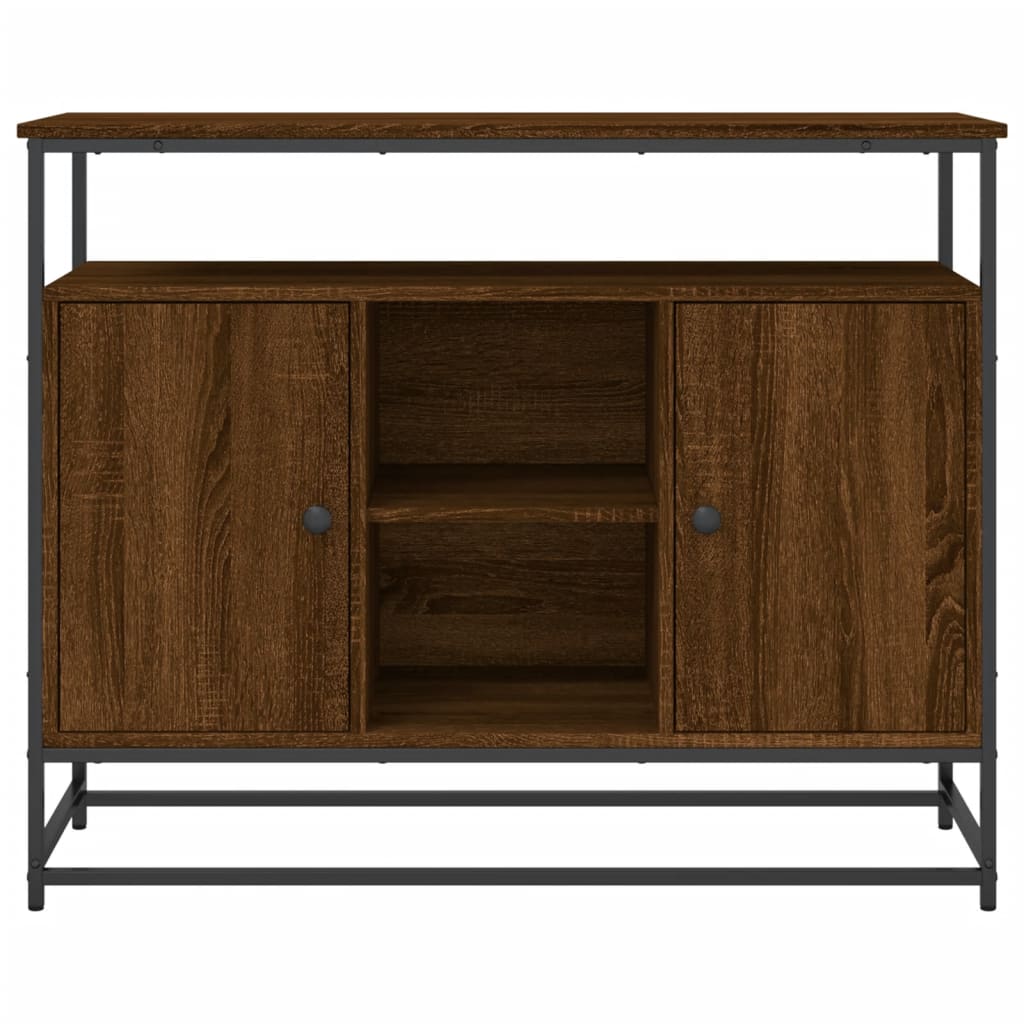 Brown oak sideboard 100x35x80 cm engineered wood