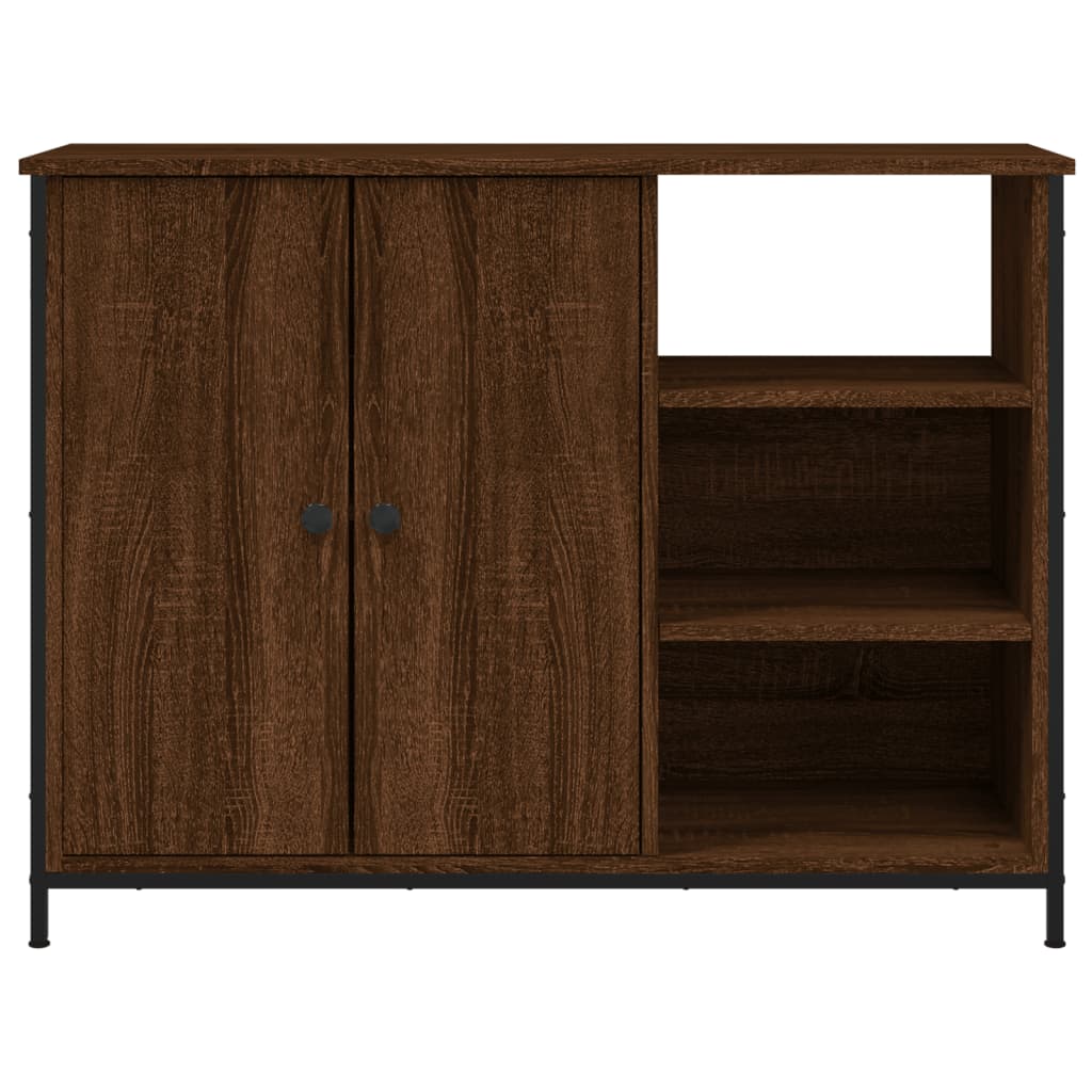 Brown oak sideboard 100x33x75 cm engineered wood