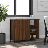 Brown oak sideboard 100x33x75 cm engineered wood