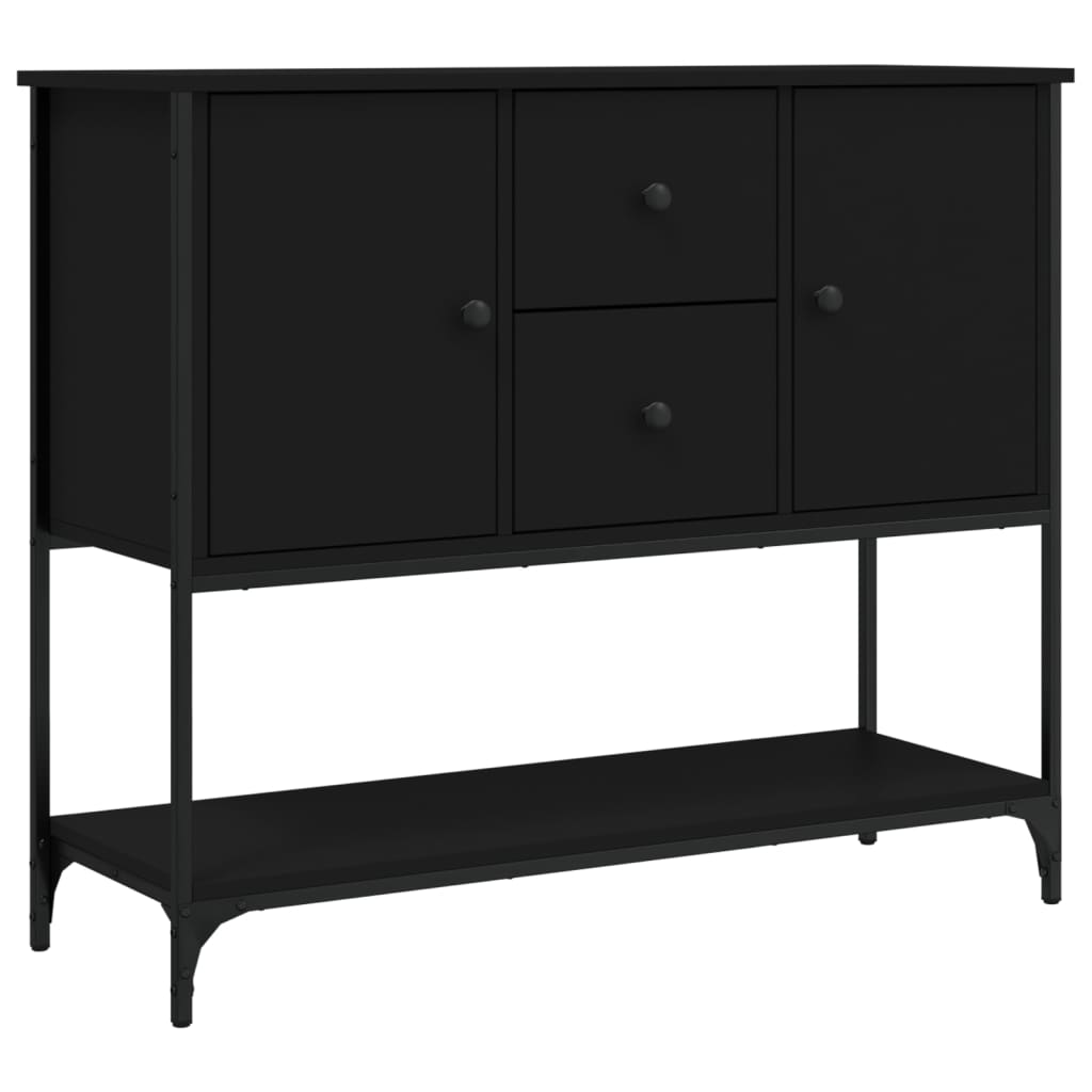 Buffet noir 100x36x85 cm bois d'ingénierie