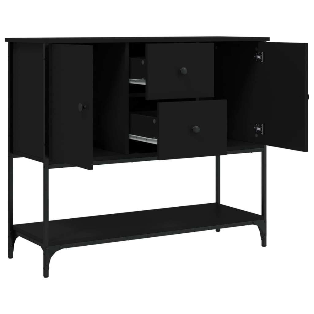 Buffet noir 100x36x85 cm bois d'ingénierie