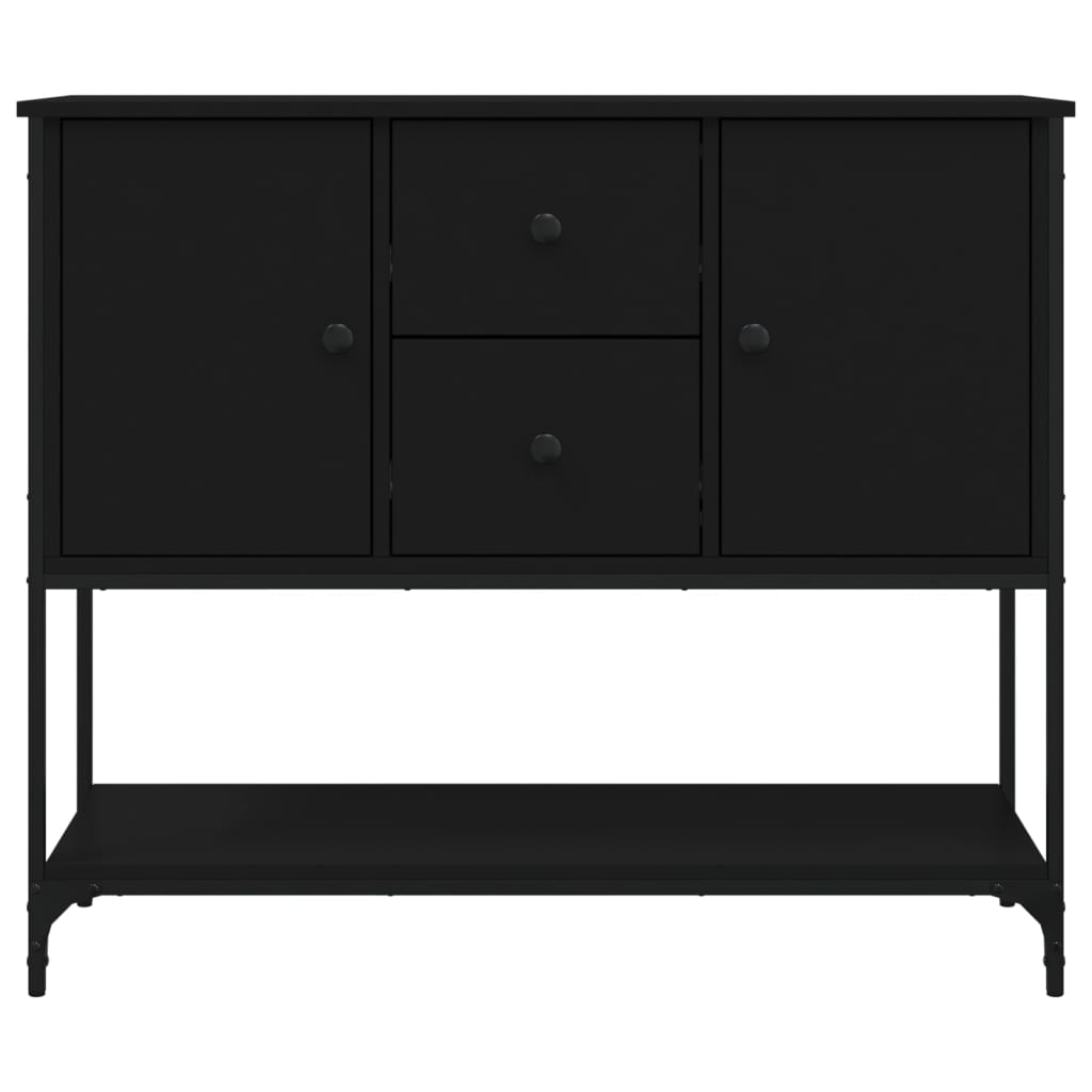 Buffet noir 100x36x85 cm bois d'ingénierie