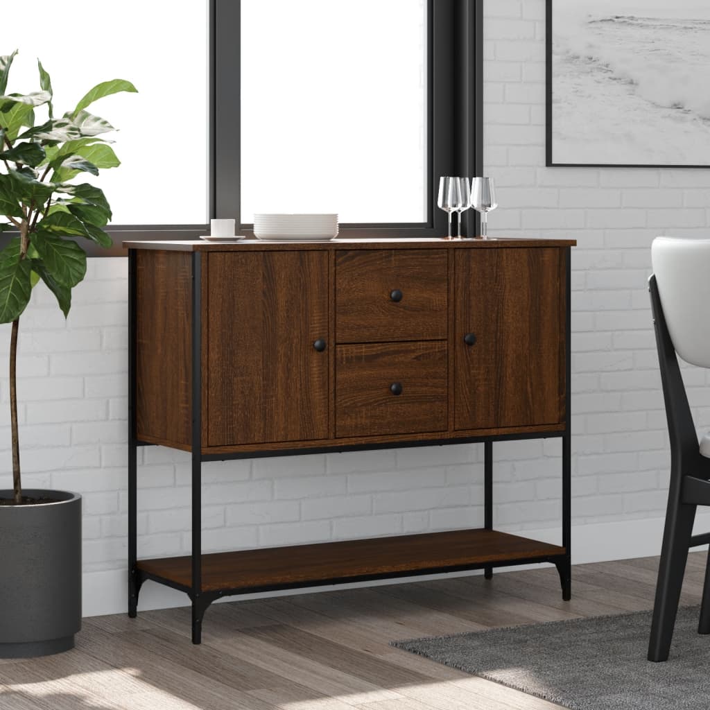 Brown oak sideboard 100x36x85 cm engineered wood